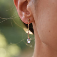 9ct Tourmaline and Pink Amethyst Drop Earrings