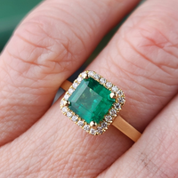 18ct Yellow Gold Emerald and Diamond Ring