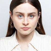 Gold Vermeil Sacred Heart Hoop Earrings