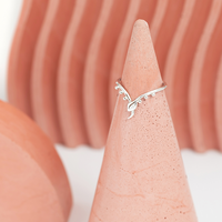 Silver Snake Vee Ring