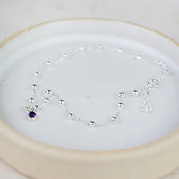 Silver Satelitte Anklet with Crystal Quartz