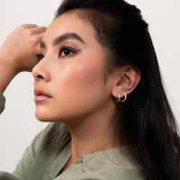 Silver Medium Nomad Hammered Hoop Earrings