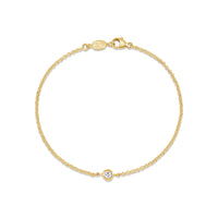 Single White Saphire Dewdrop Bracelet Gold Vermeil