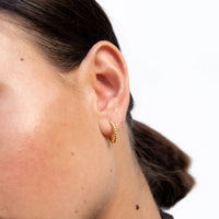 Silver Small Twist Huggie Hoop Earrings