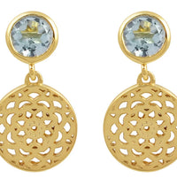 Talisman Blue Topaz Gem Earrings