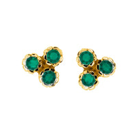 Threeni Green Onyx Stud Earrings