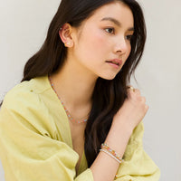 Pearl Trio Stud Earrings Gold Vermeil