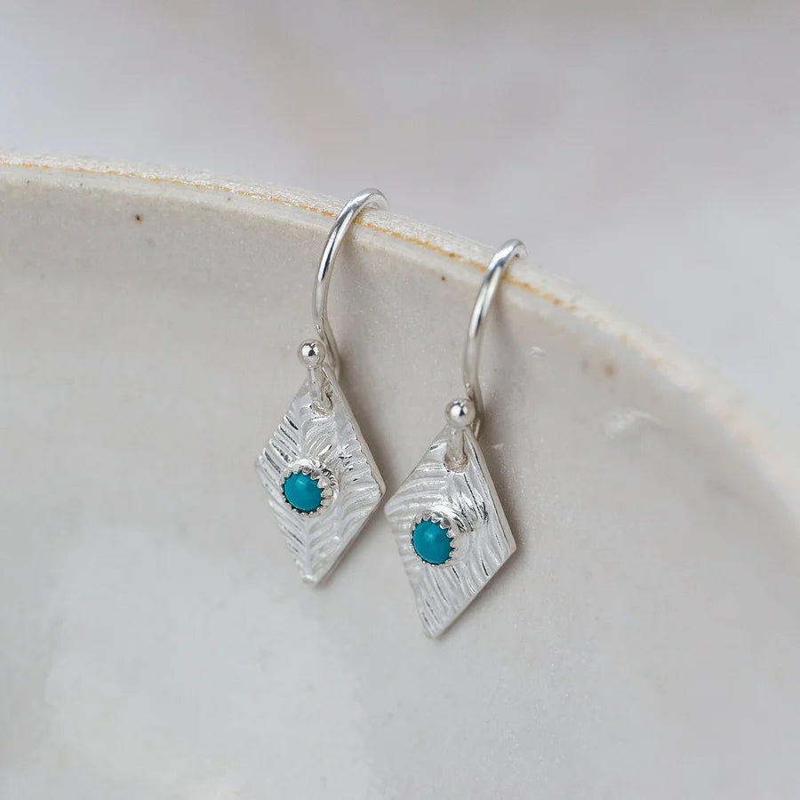 Silver and hot sale turquoise earrings