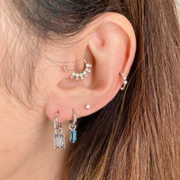 14ct White Gold Mini Diamond Solitaire Flat Back Stud Earring