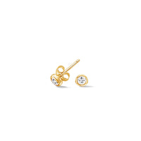 White Sapphire Dewdrop Stud Earrings Gold Vermeil