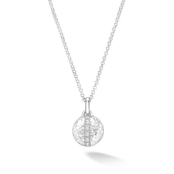 Silver White Sapphire Round Lumiere Locket
