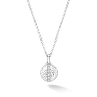 Silver White Sapphire Round Lumiere Locket