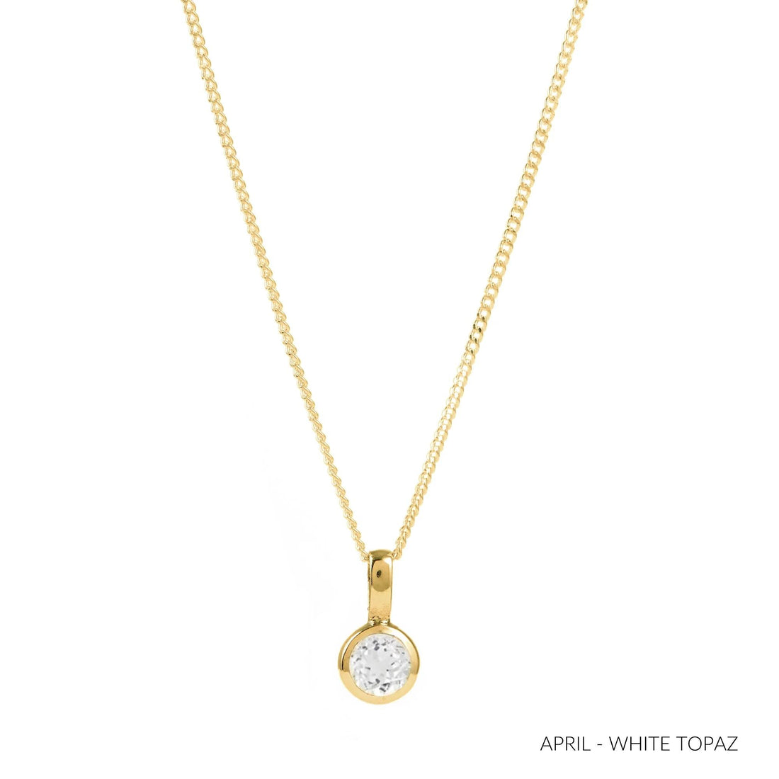 White Topaz Charm Necklace