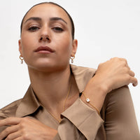 White Topaz Octagon Chain Bracelet in Gold Vermeil