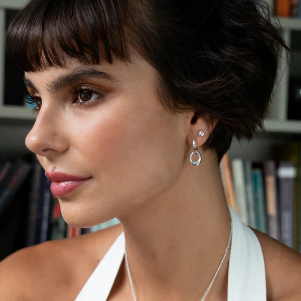 Yellow Gold Vermeil White Topaz Orissa Stud Earrings