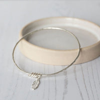 Silver Feather Bangle