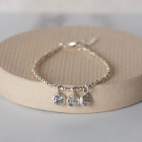 Silver Nugget Charm Bracelet