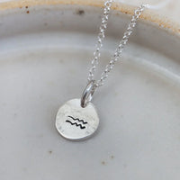 Silver Dinky Zodiac Star Sign Pendant