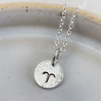 Silver Dinky Zodiac Star Sign Pendant