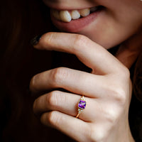 Amethyst and Diamond Ring