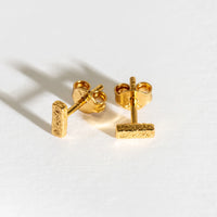 GOLD ANTIQUE BAR STUD EARRINGS