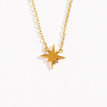 BRUSHED GOLD NORTH STAR NECKLACE
