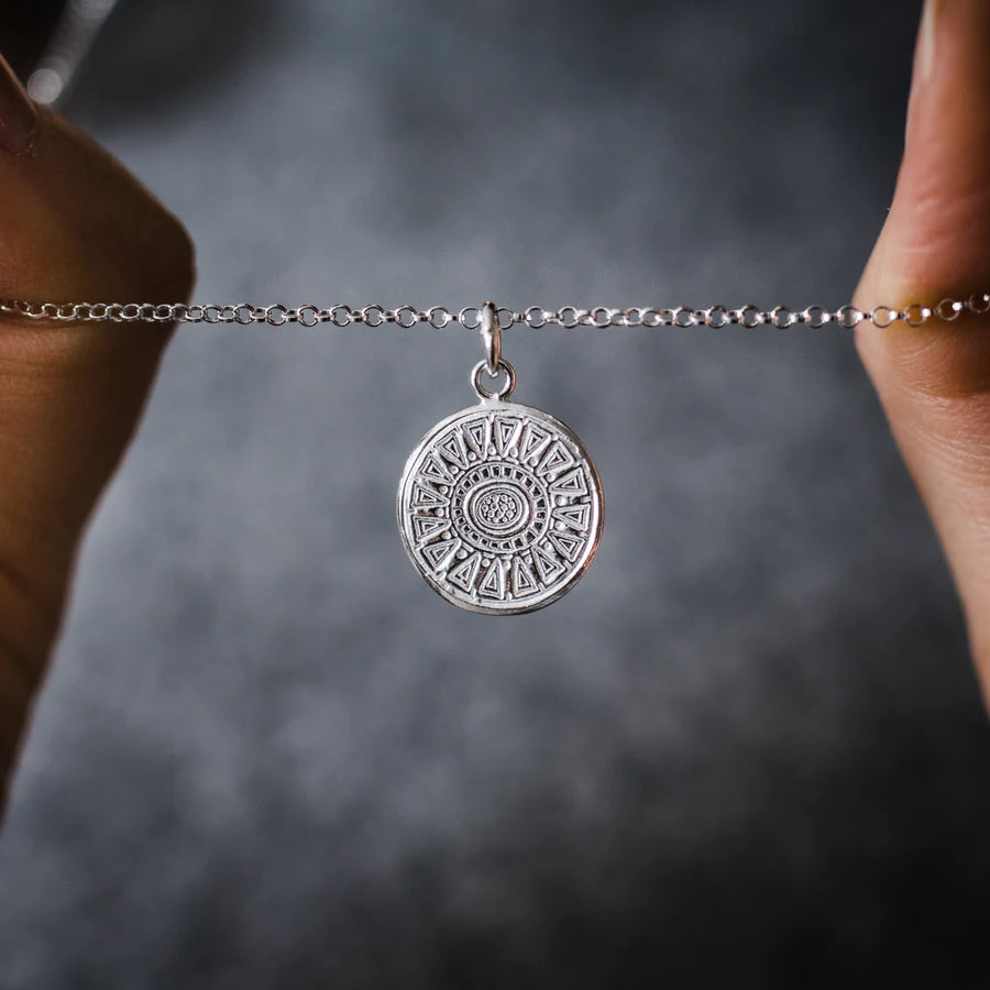 Silver online sun locket