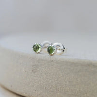 Silver Mini Gemstone Stud Earrings