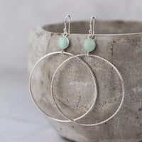 Silver Gemstone Dot Earrings