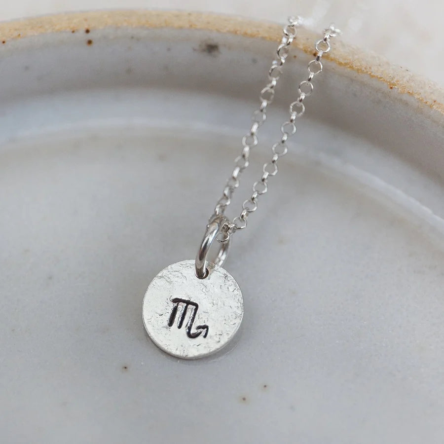 Silver Dinky Zodiac Star Sign Pendant