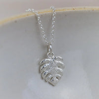 Silver Monstera Pendant