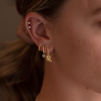 Gold Medium Dotty Hoop Earrings