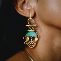 The Gia Vase Green Earrings