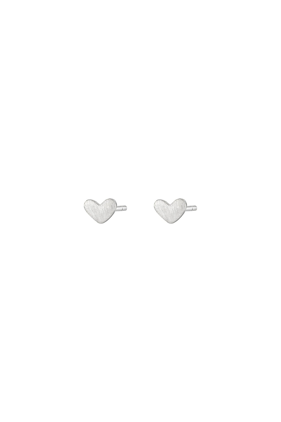 Silver Heart Studs