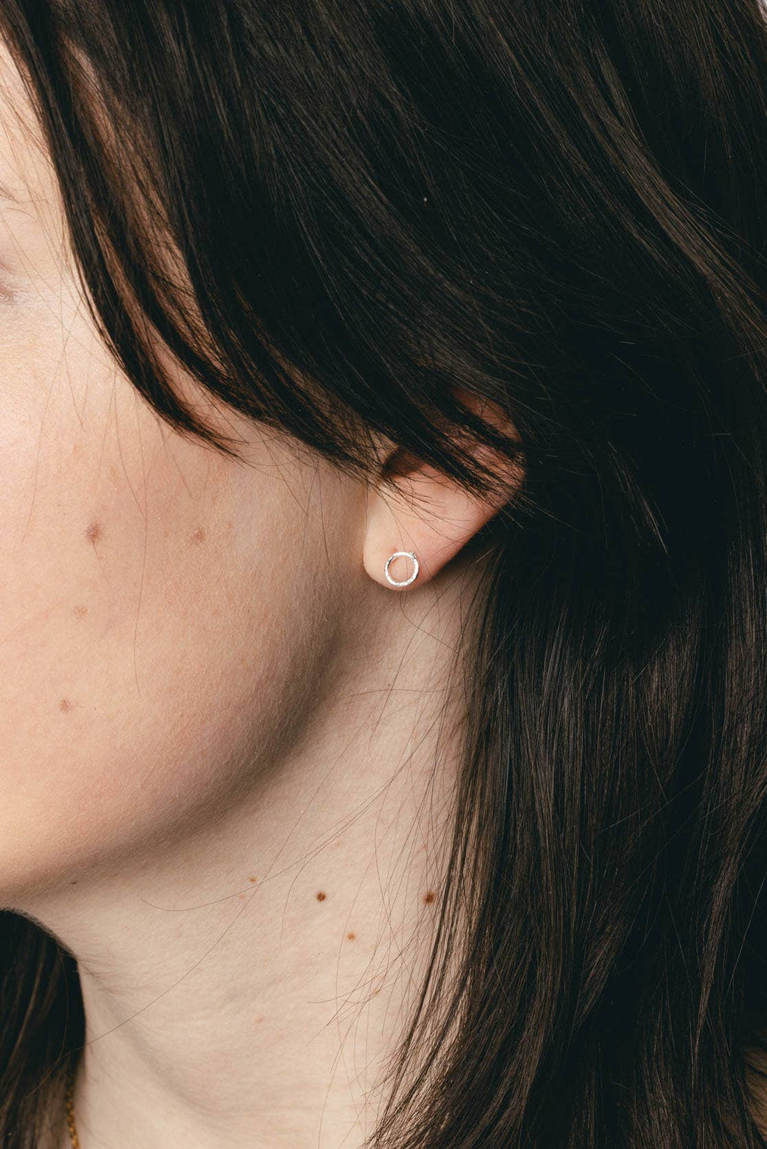 Mini Circle Twig Stud Earrings