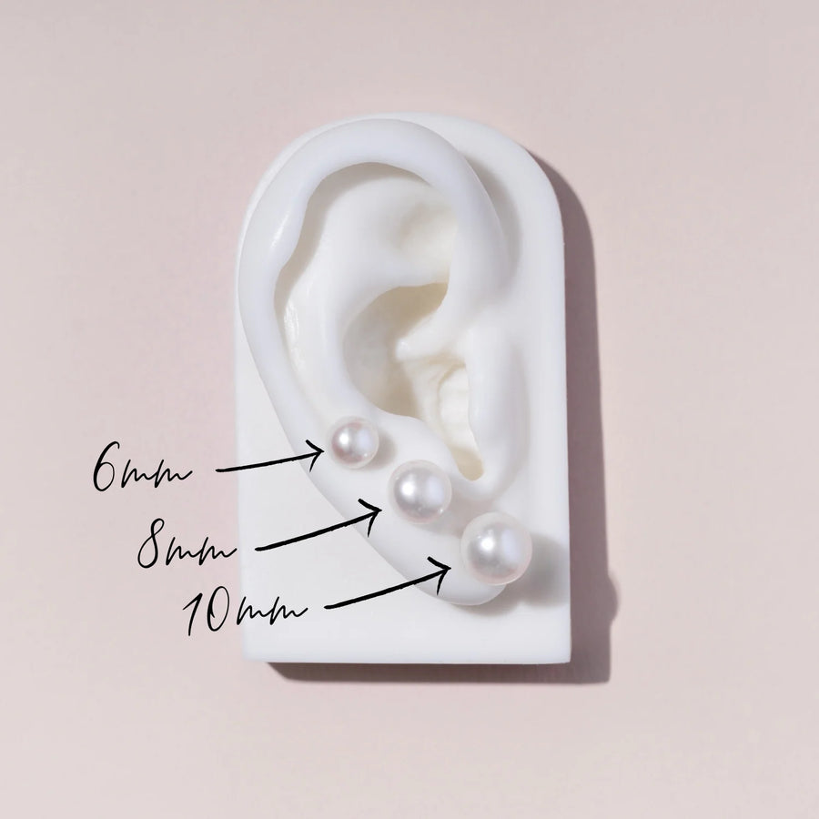 White 10mm Freshwater Pearl Stud Earrings