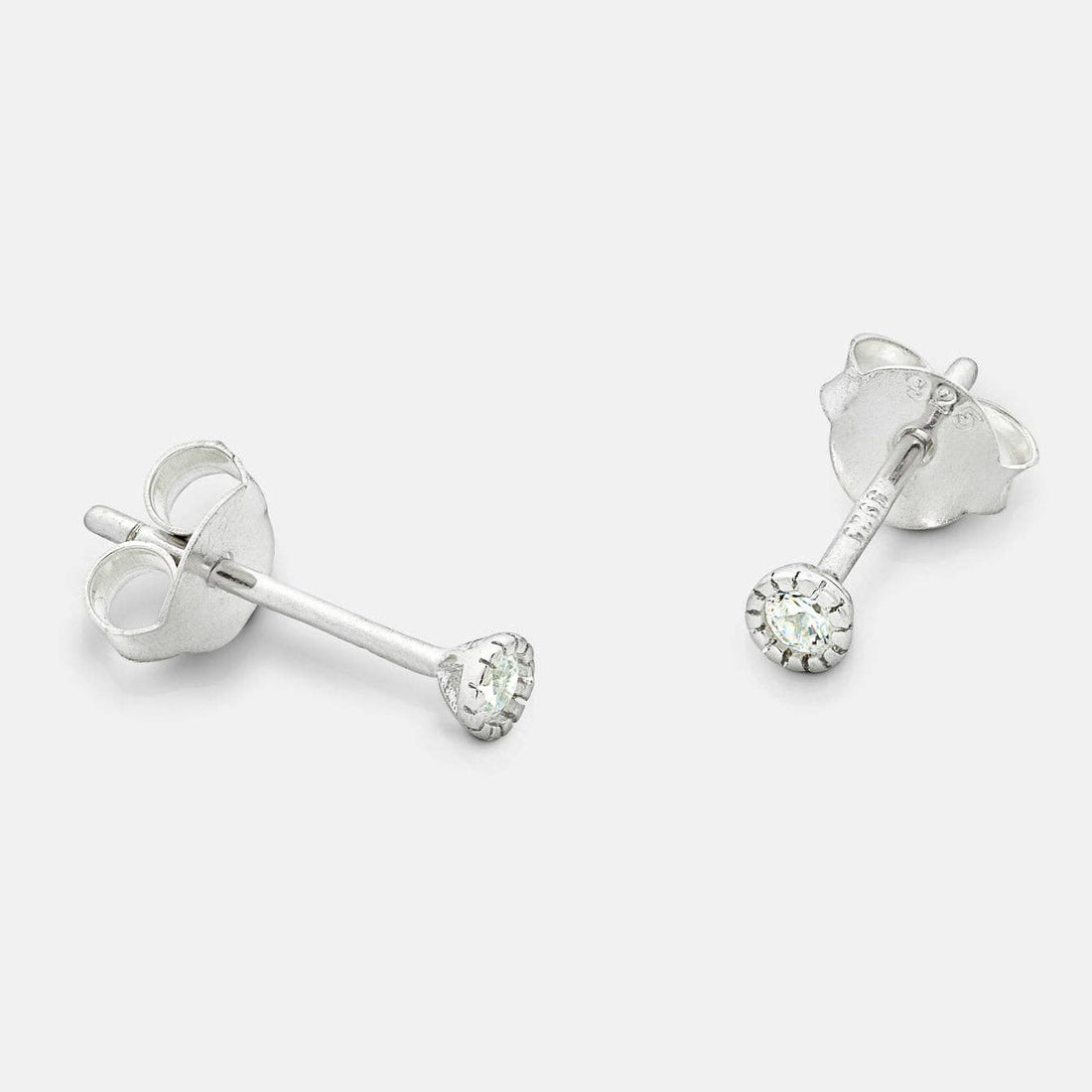 Silver Crystal Studs