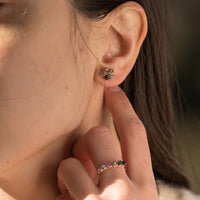 Dainty Tourmaline Flower Earrings