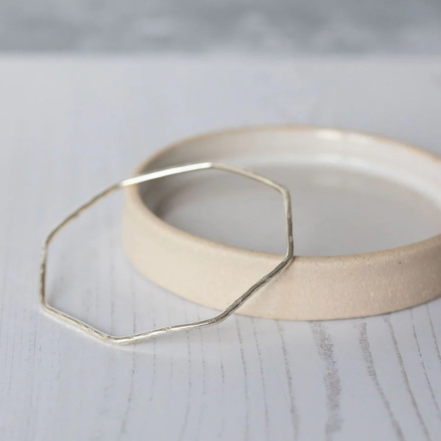 Silver Geo Octagon Bangle