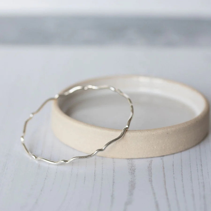 Sterling Silver Geo Scroll Bangle