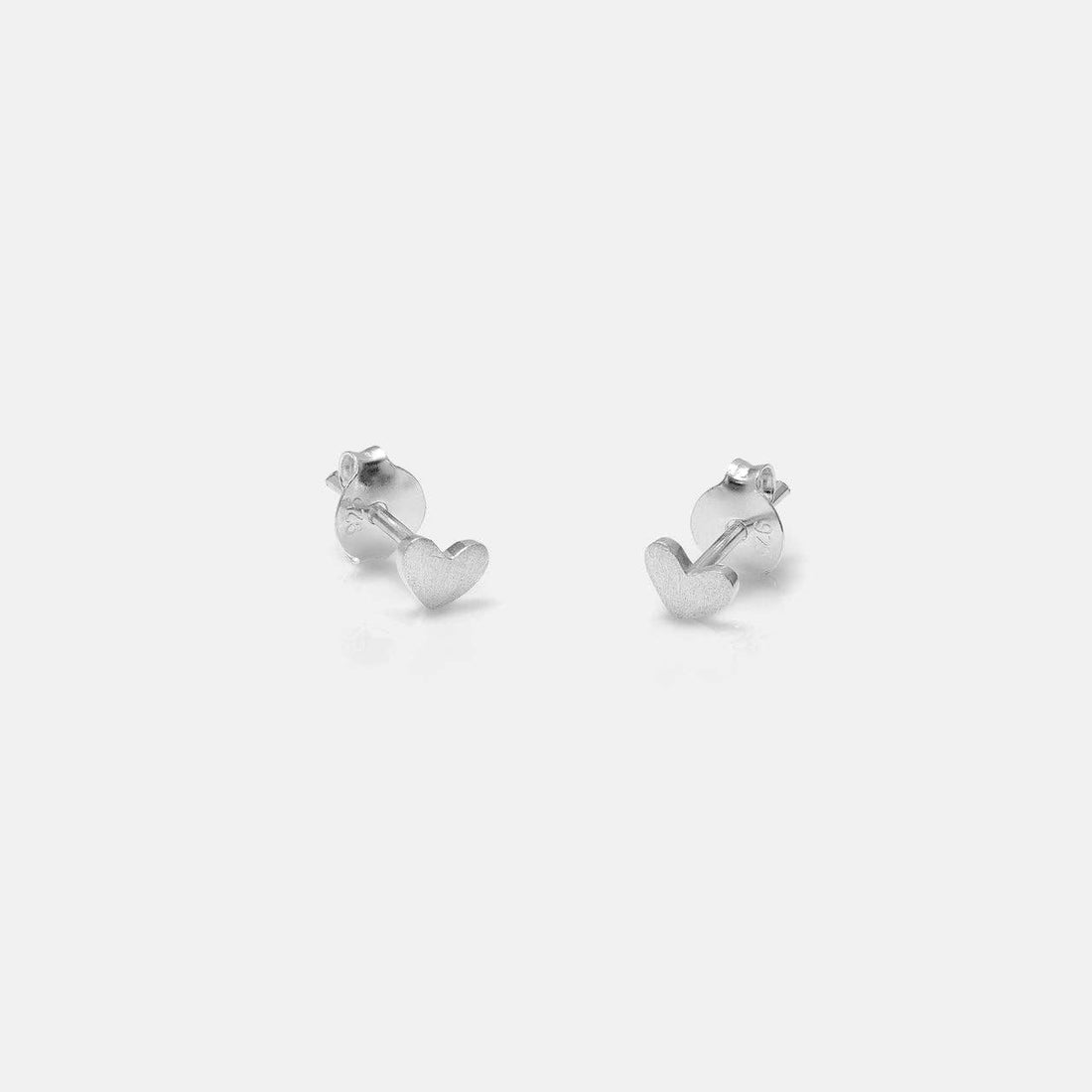 Silver Heart Studs