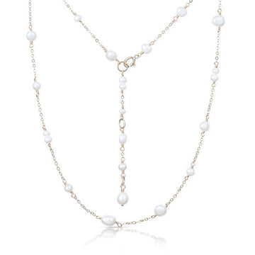 9ct Dainty Pearl Chain Necklace