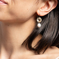 Citrine and Keshi Pearl Drop Earrings