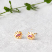 Marquise flower stud earrings