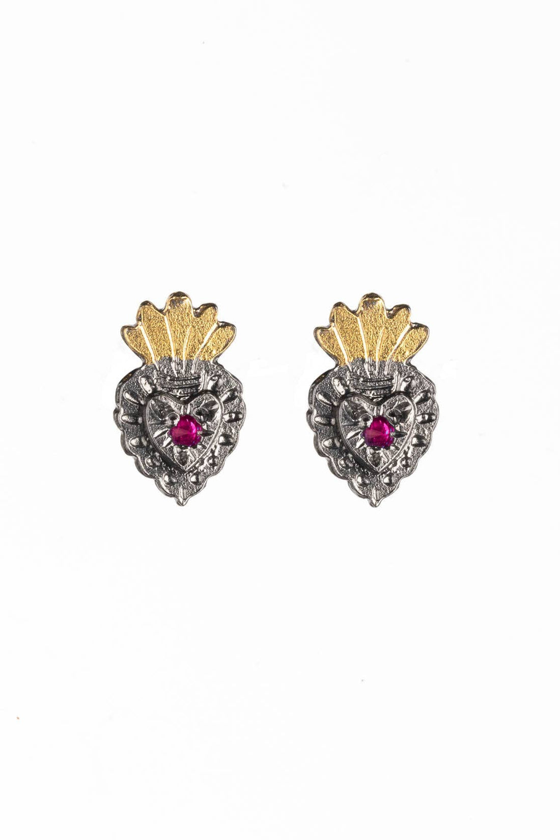 Mini Mexican Heart Stud Earrings