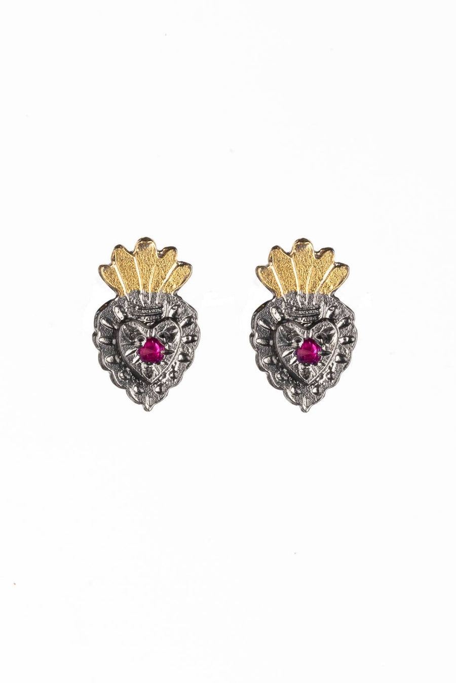 Mini Mexican Heart Stud Earrings