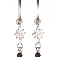 Star Hoop Earrings With Bead