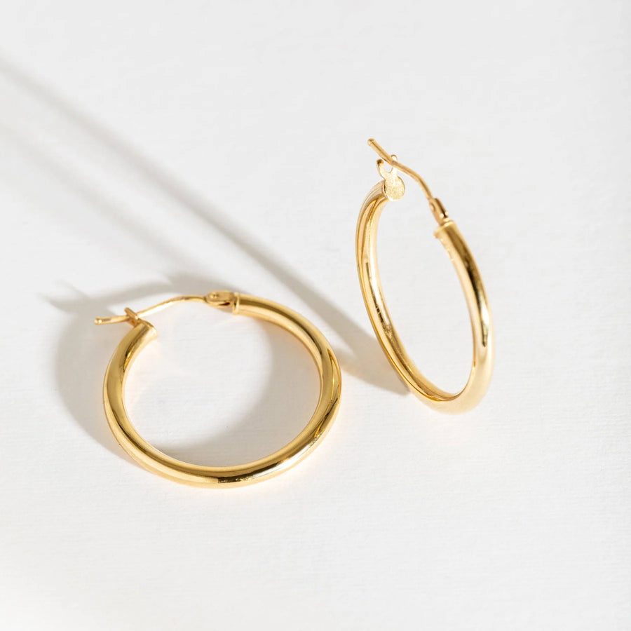 Medium 9ct Solid Gold Hoop Earrings