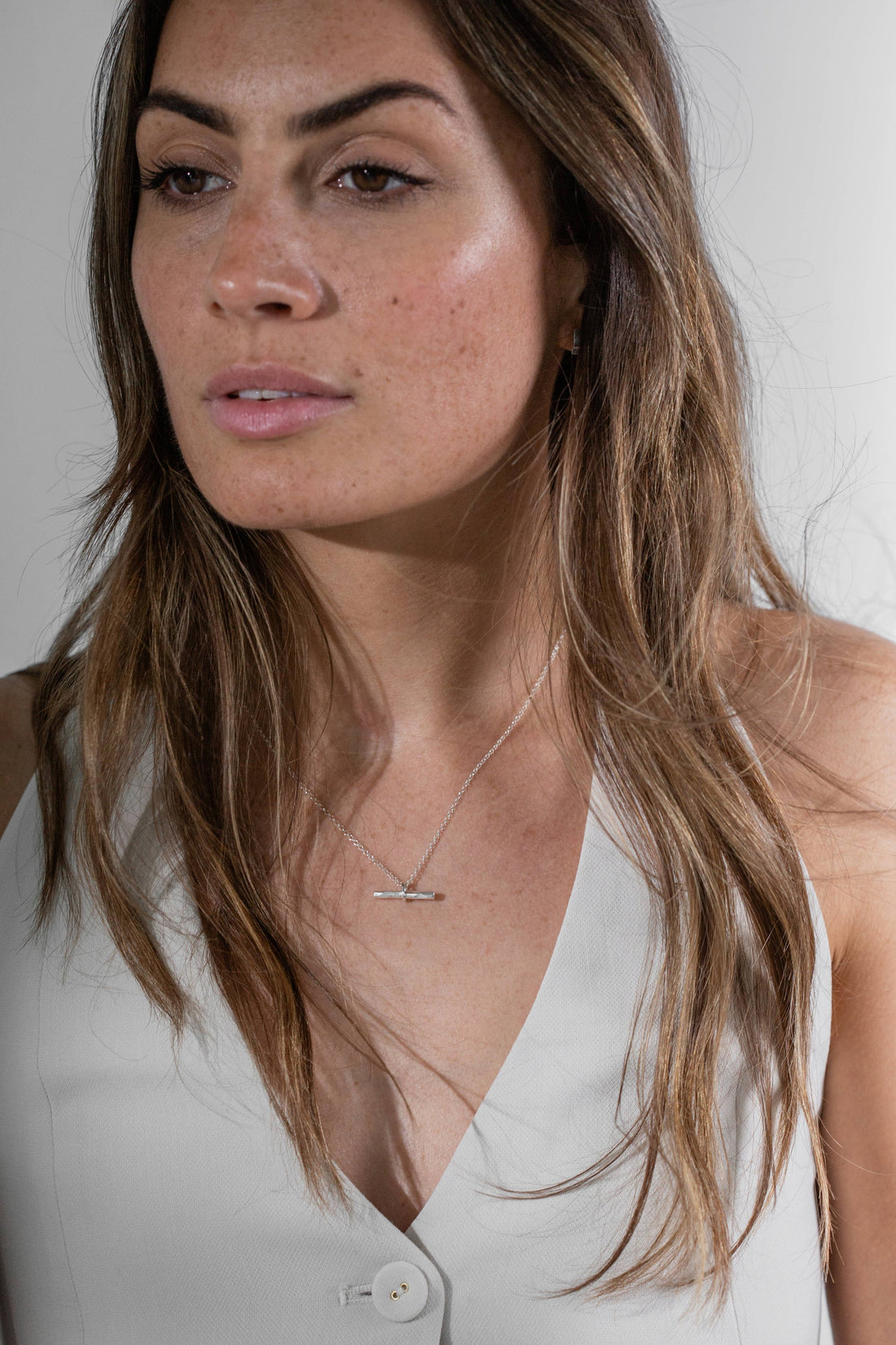 Silver Willow T-Bar  Necklace