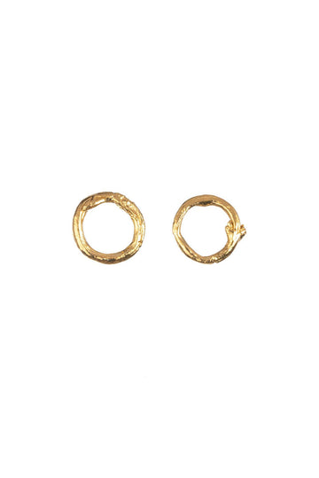 Mini Circle Twig Stud Earrings